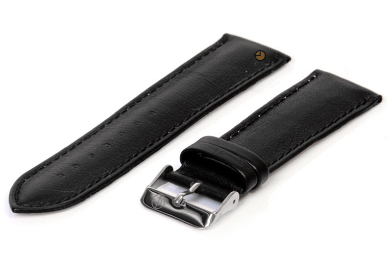 Horlogeband 22mm zwart kalfsleer