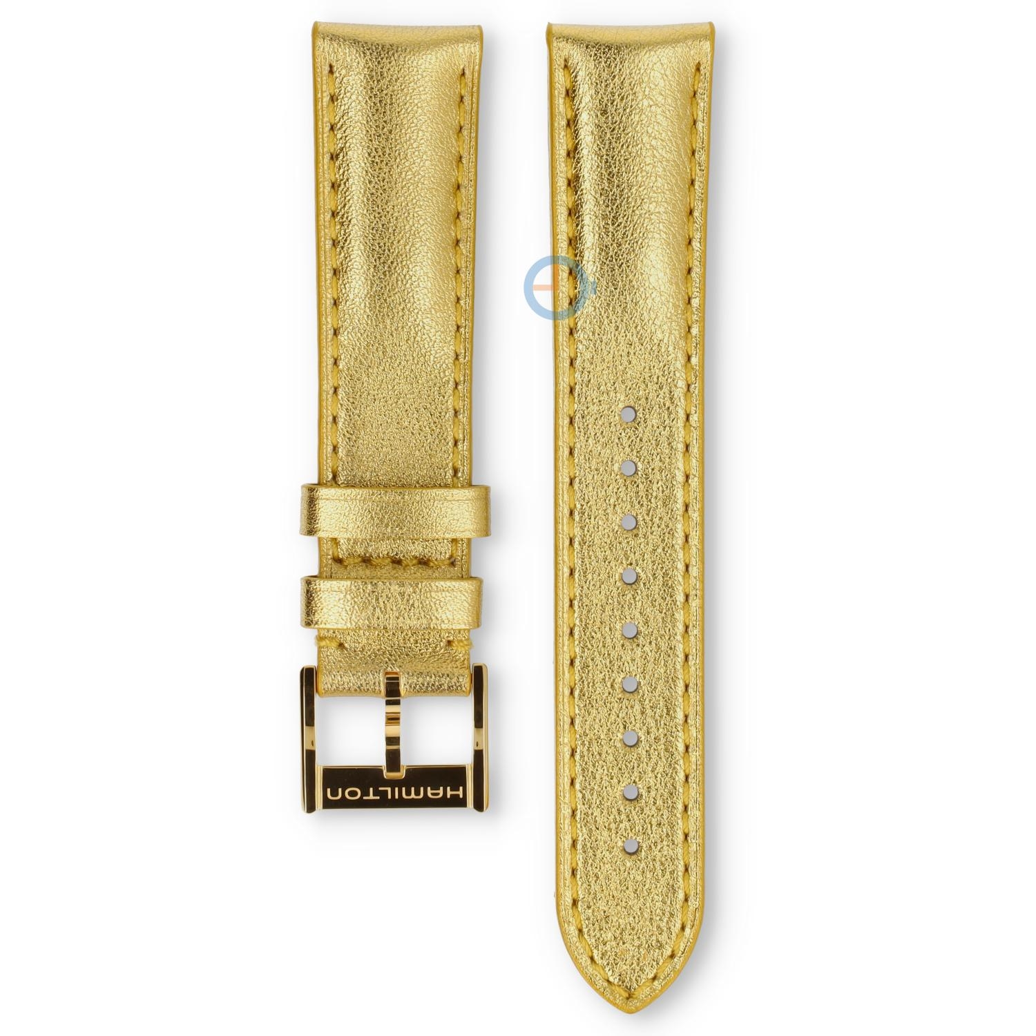Hamilton horlogeband H38436830 - goud leer