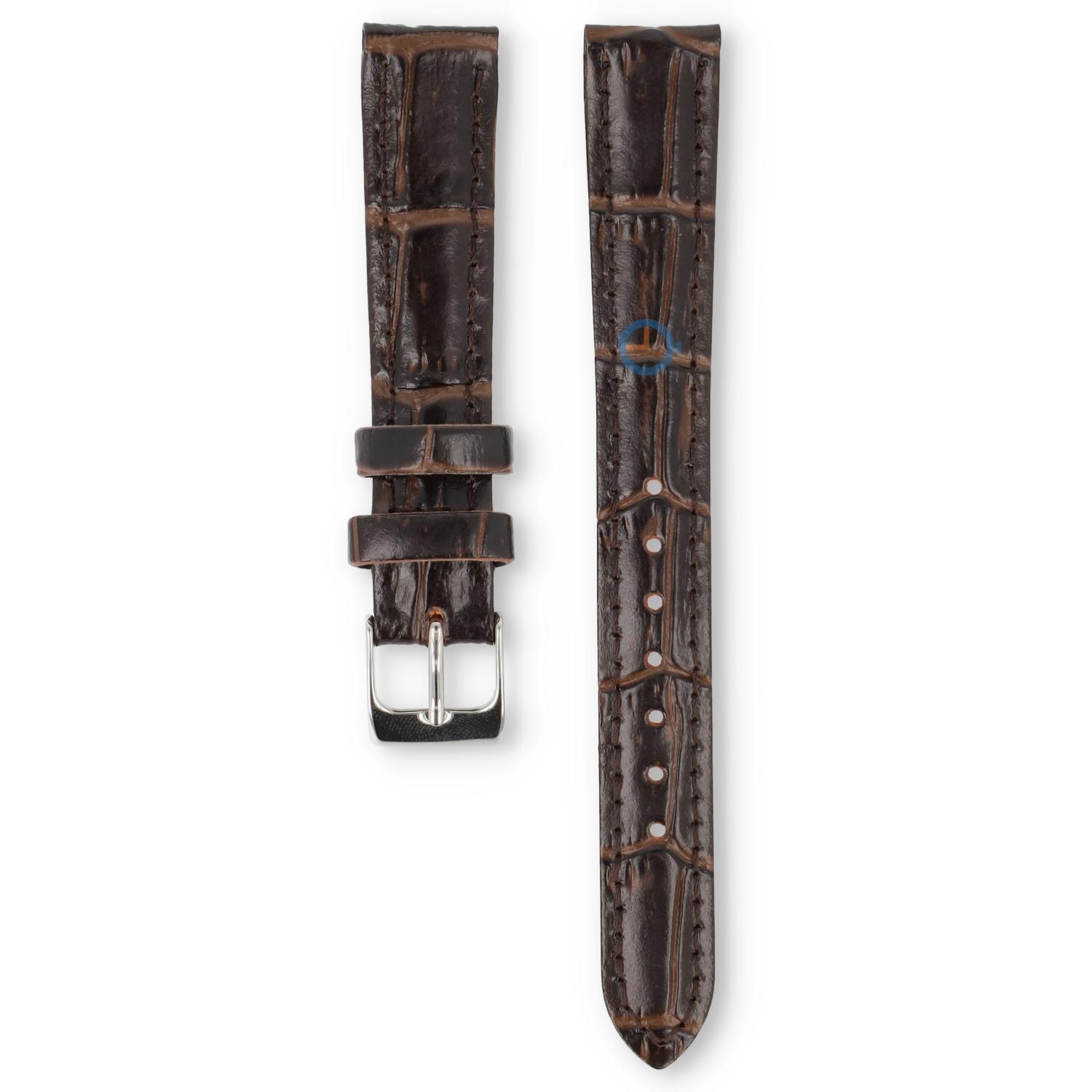 Universele 14mm bruin leren horlogeband - Lorus