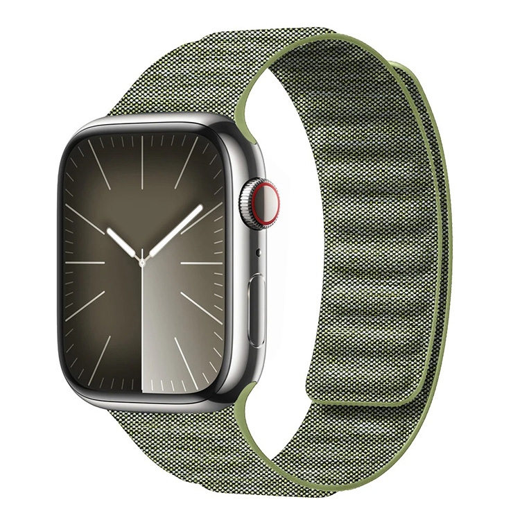 Denim Nylon Magnetic Bandje - Apple Watch 41mm - green