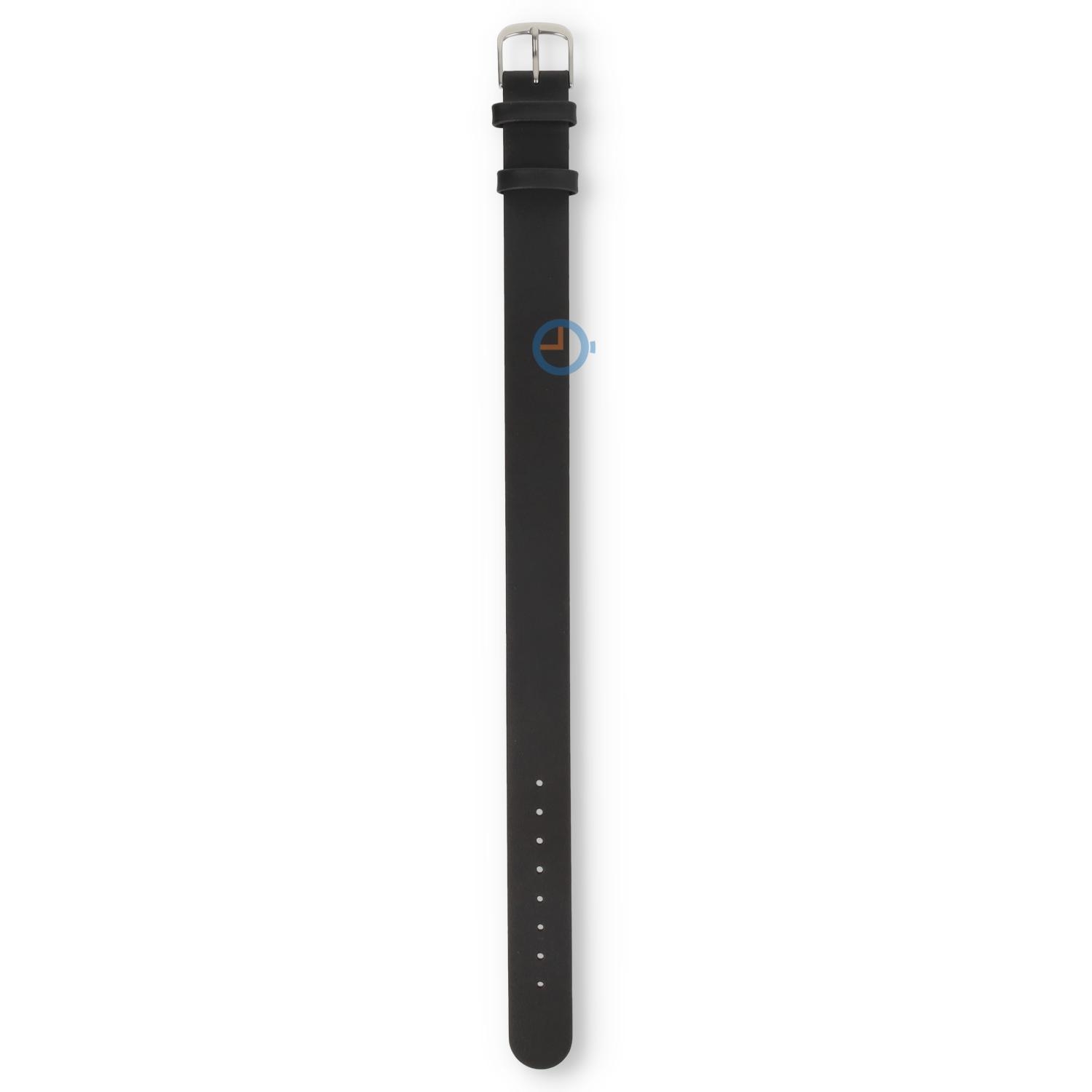 One-piece leren horlogeband - 14mm - zwart