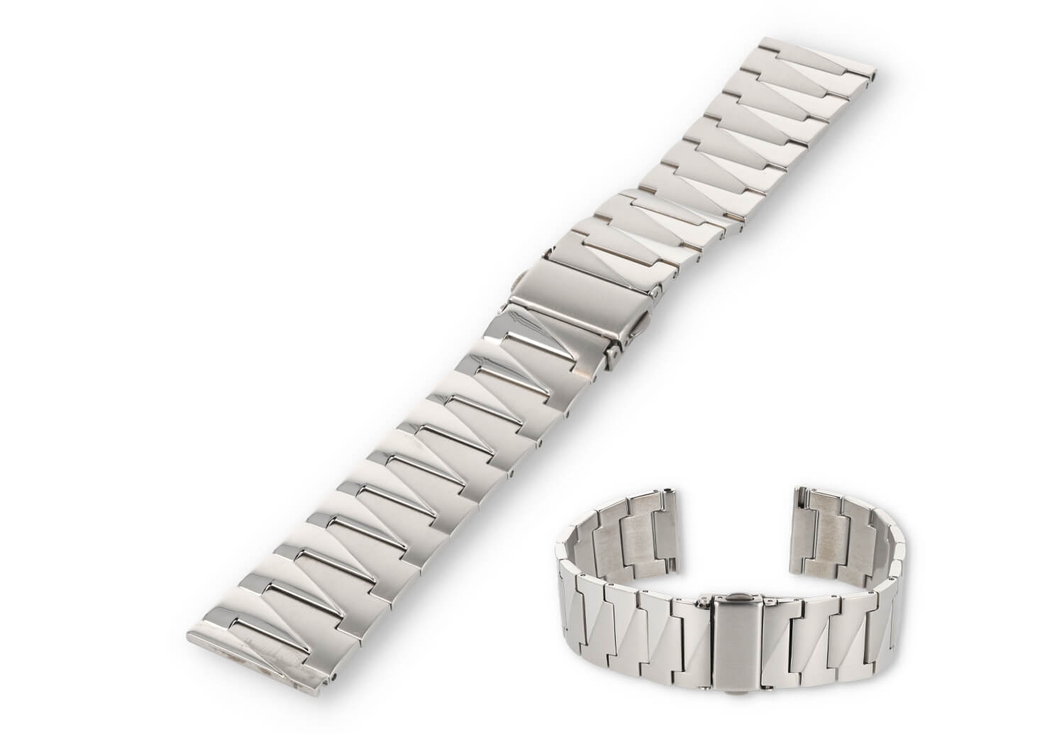Design bandje 22mm zilver - mat met glans