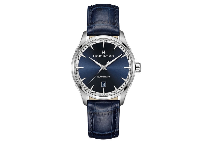 Hamilton horlogeband H32475640 - blauw leer