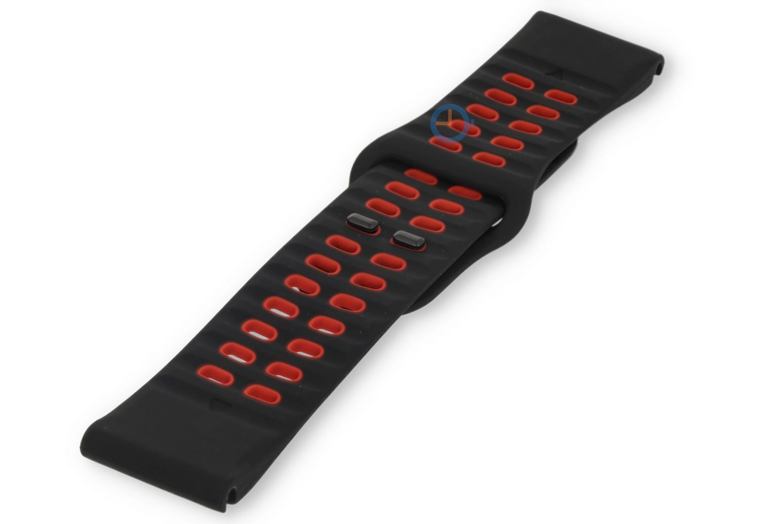 Ademende horlogeband van siliconen - 26mm - black/red