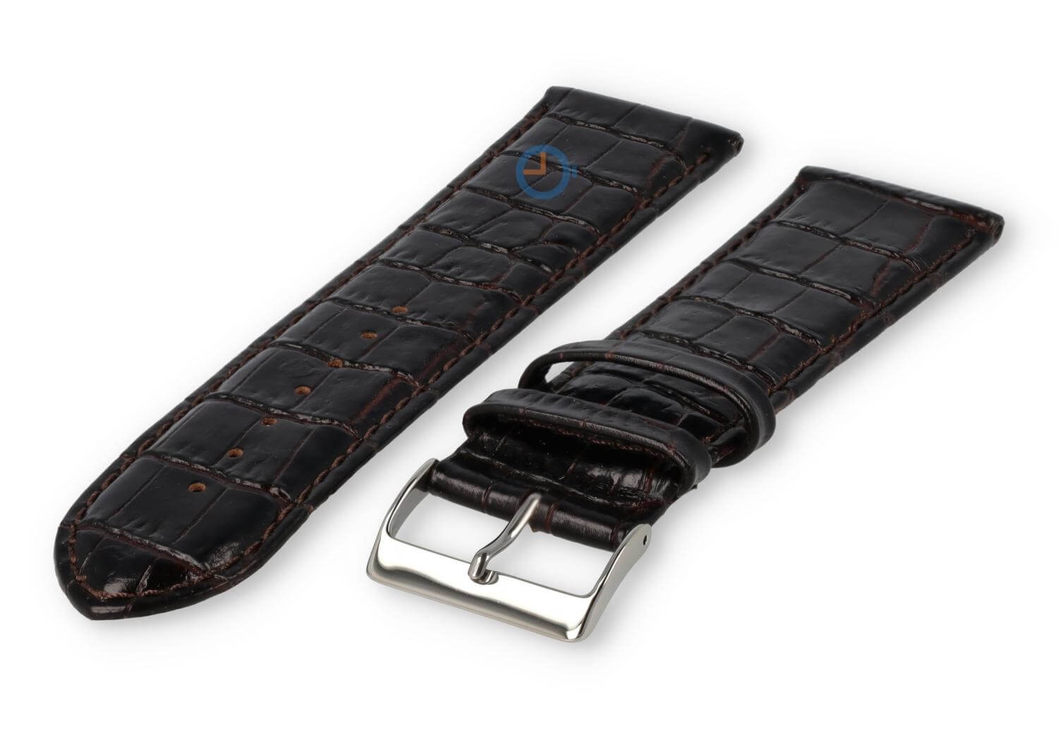 XL horlogeband van kalfsleer - 26mm - donkerbruin