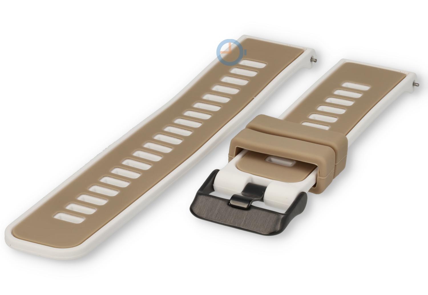 Snelwissel bandje 22mm - bruin wit