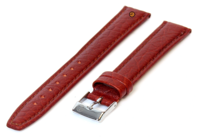 Horlogeband 14mm lichtbruin buffelleer extra lang