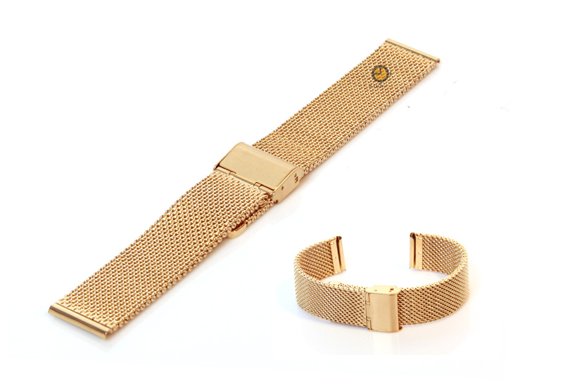 Milanese horlogeband 20mm goud