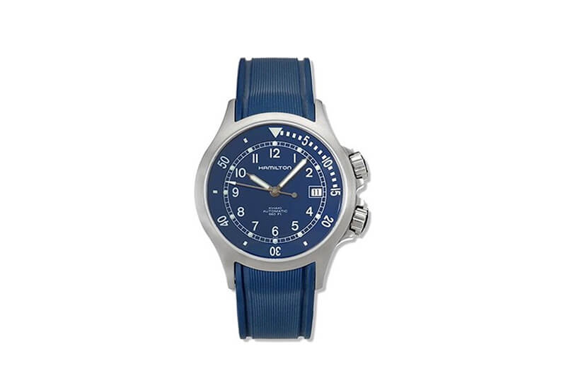 Hamilton horlogeband H77515343 - blauw siliconen