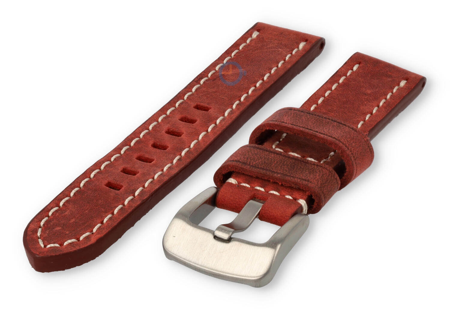 Waterafstotende horlogeband van leer - 20mm - rood