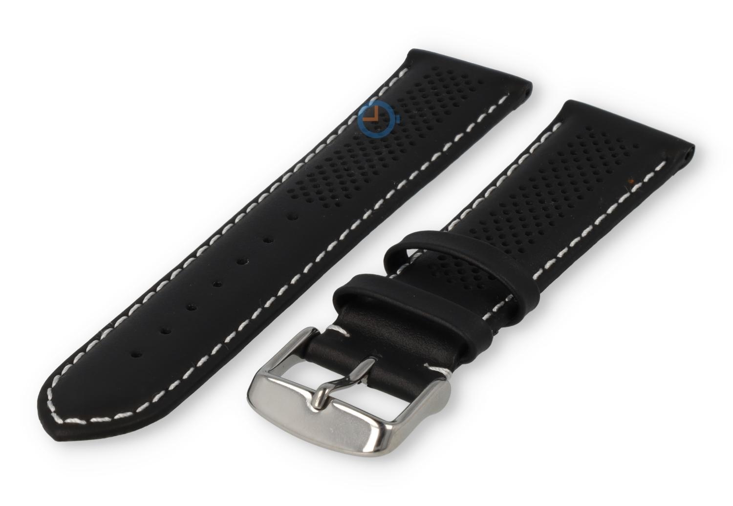 22mm hybrid bandje - zwart met wit