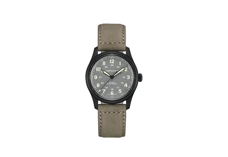 Hamilton horlogeband H70215880 - grijs leer