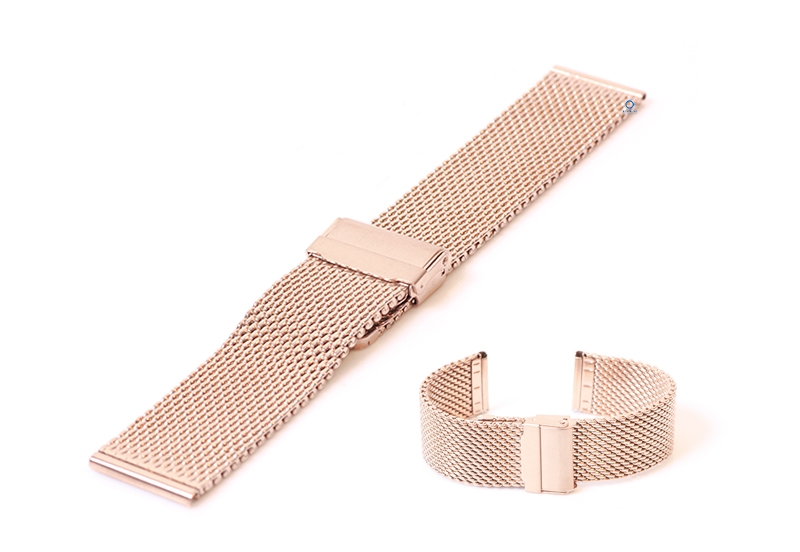 Milanese horlogeband 24mm Rosegoud (grof)