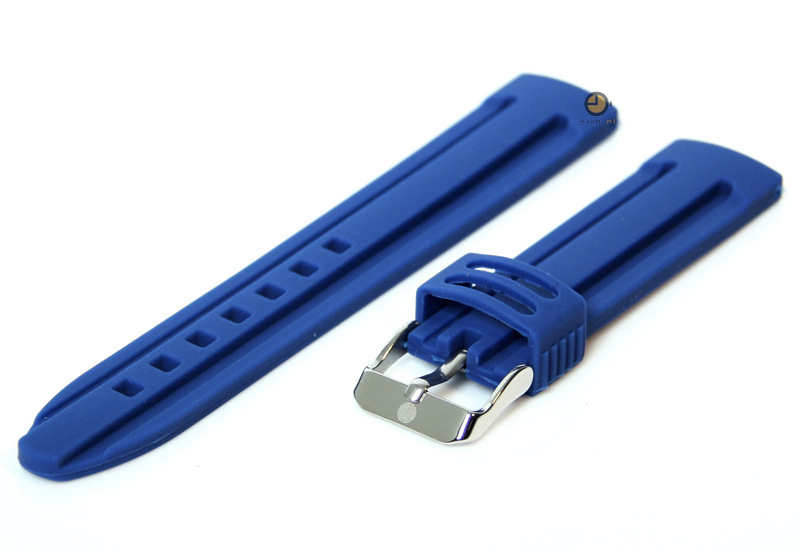 Horlogeband 20mm blauw siliconen