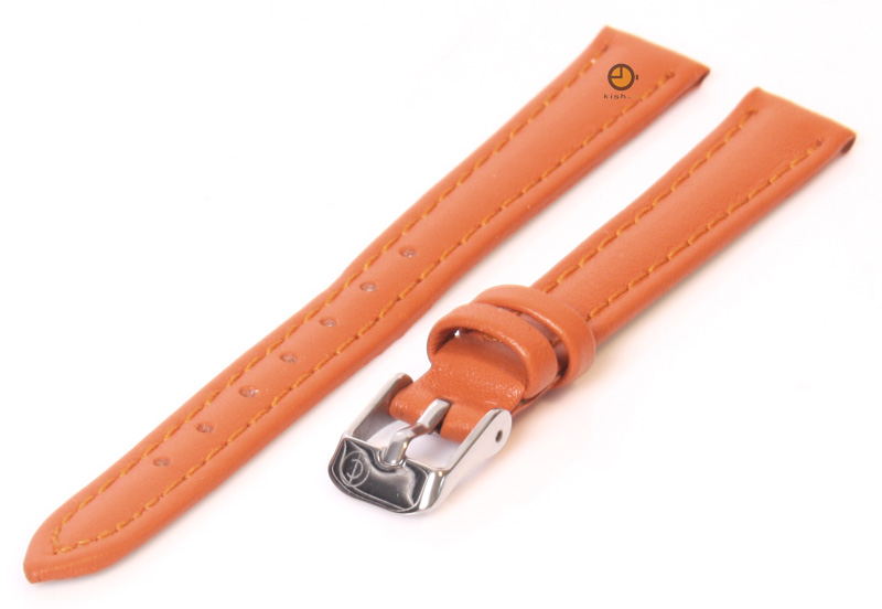 Horlogeband 14mm oranje kalfsleer