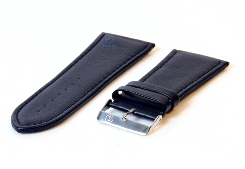 Horlogeband 38mm blauw leer