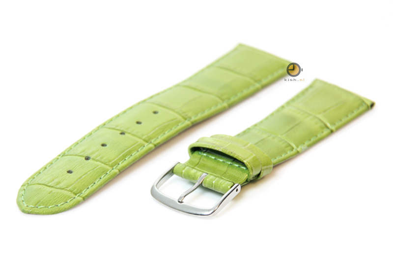 Horlogeband 22mm groen leer