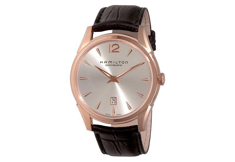 Hamilton horlogeband H38645735 - zwart leer