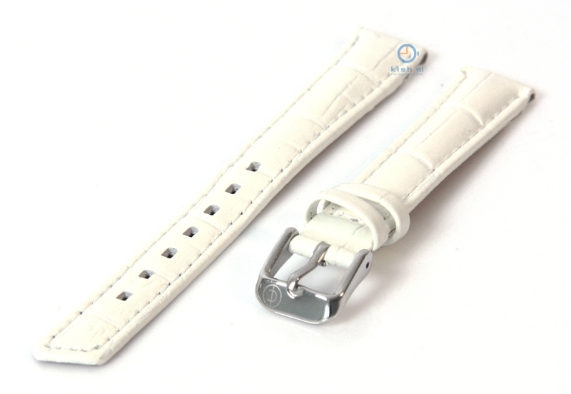 Horlogeband 14mm wit leer croco