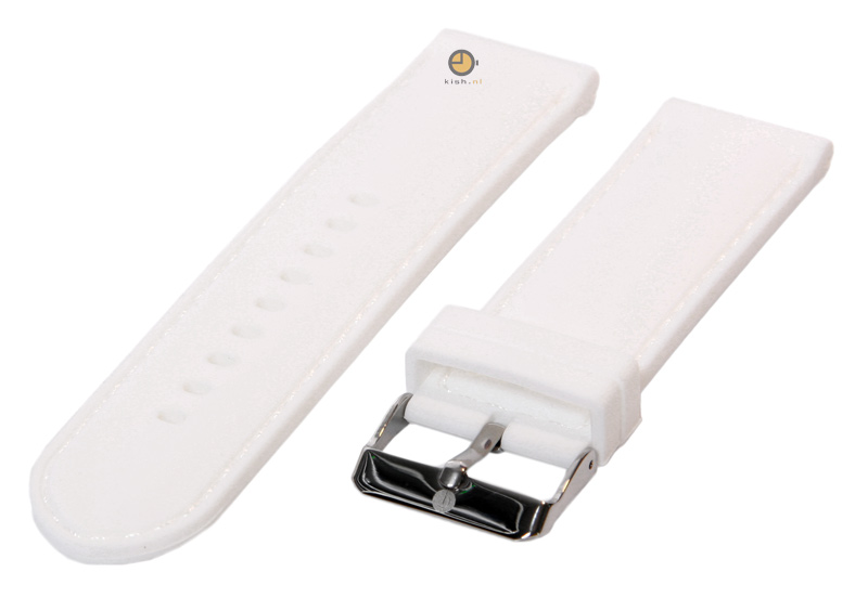 Horlogeband 24mm siliconen wit