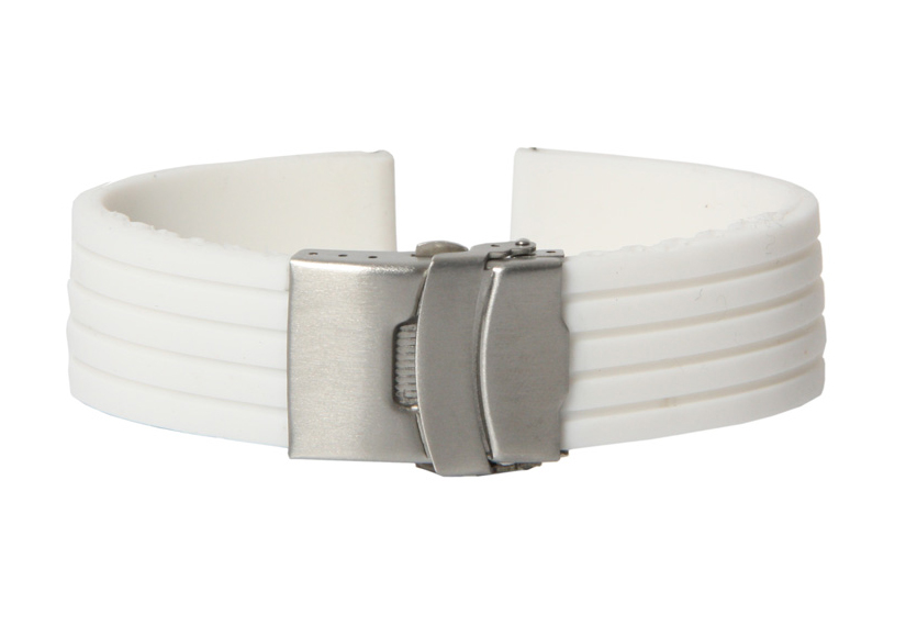 Horlogeband 20mm wit rubber