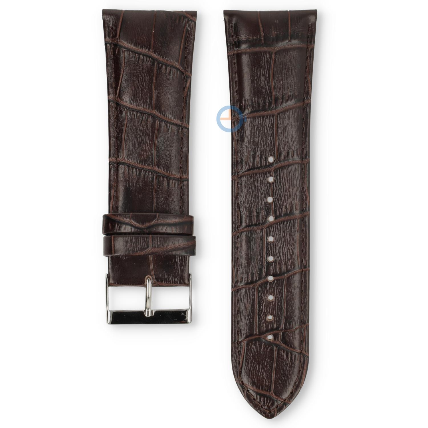 Universele 28mm bruin leren horlogeband - Lorus