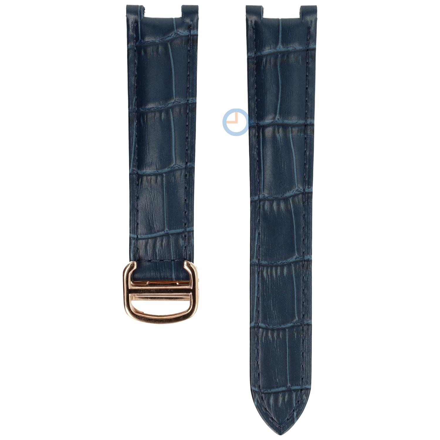 Horlogeband Cartier Pasha - 18/10 - blauw met roségoud