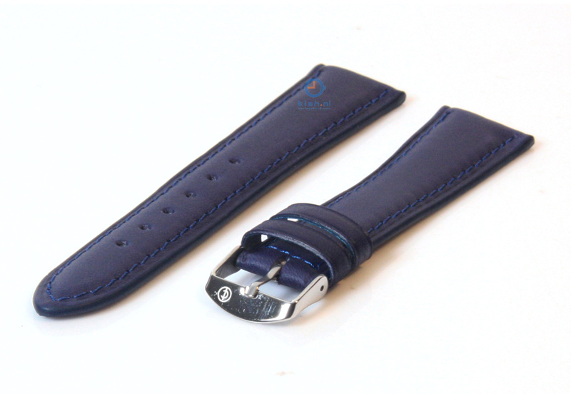 Horlogeband 22mm marineblauw kalfsleer