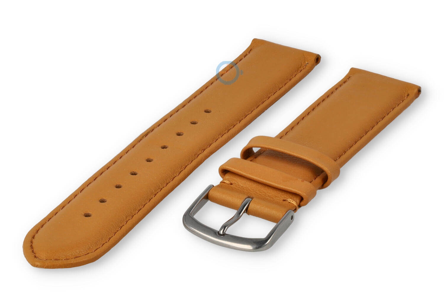 20mm horlogeband glad leer - lichtbruin