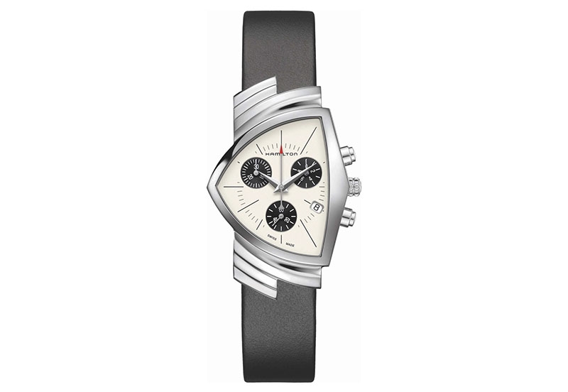 Hamilton horlogeband H24432751 - zwart leer