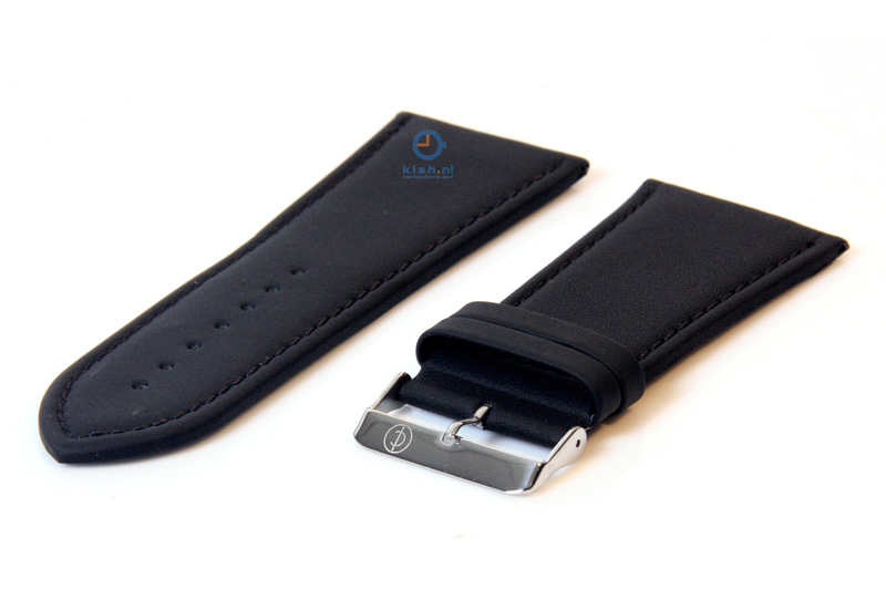 Horlogeband 40mm zwart leer