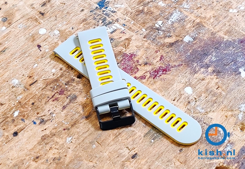 20mm siliconen horlogeband - grijs/geel