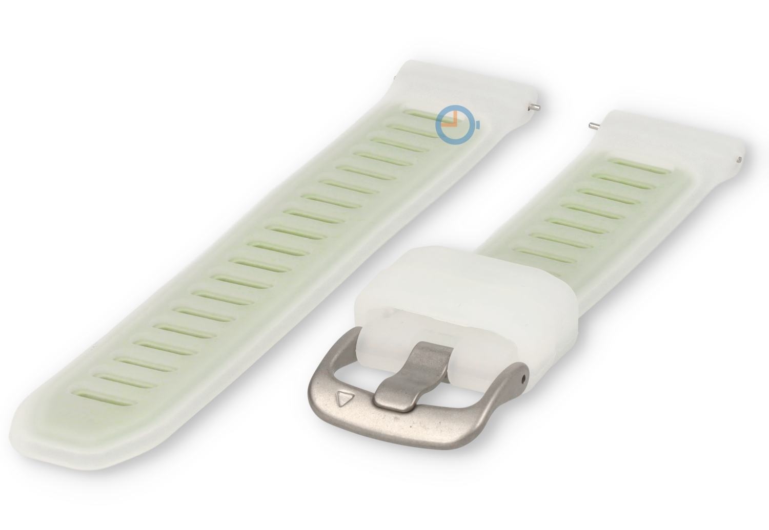 18mm horlogeband siliconen - transparant/groen