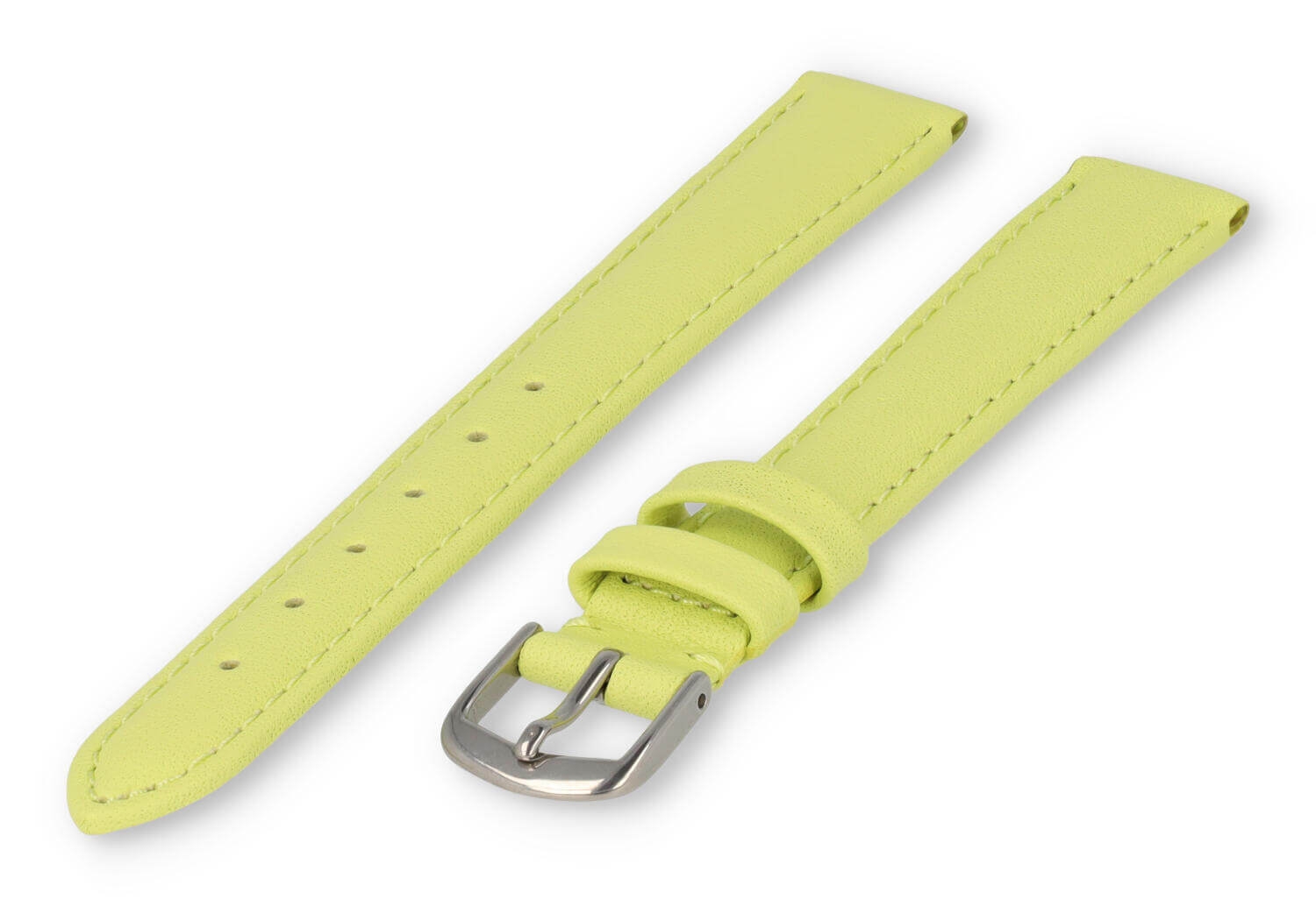 XL horlogeband glad leer - 14mm - limoen