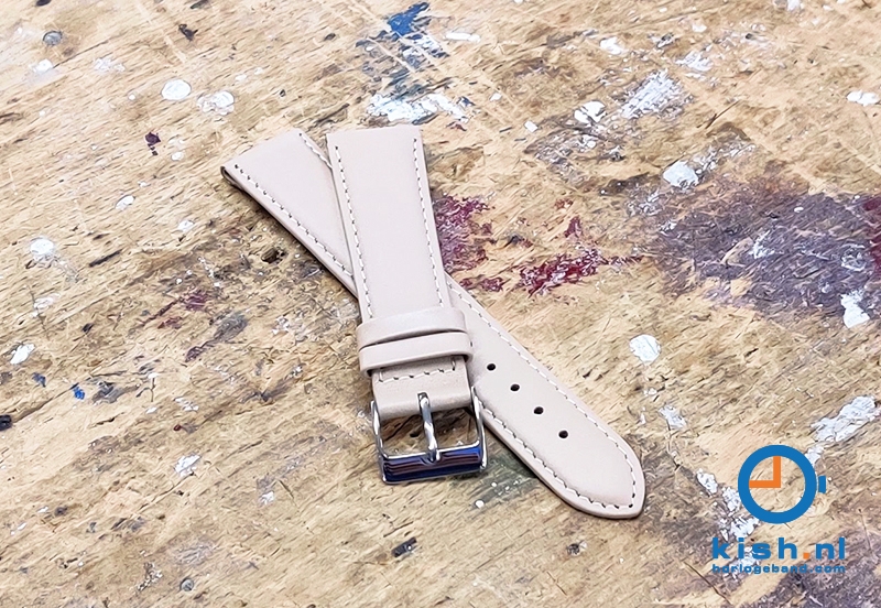 Clip horlogeband - leer beige