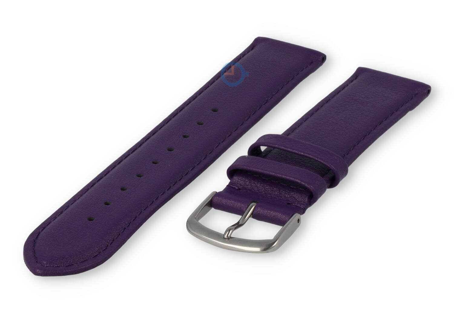 20mm horlogeband glad leer - aubergine
