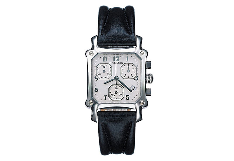 Hamilton horlogeband H19312753 - zwart leer