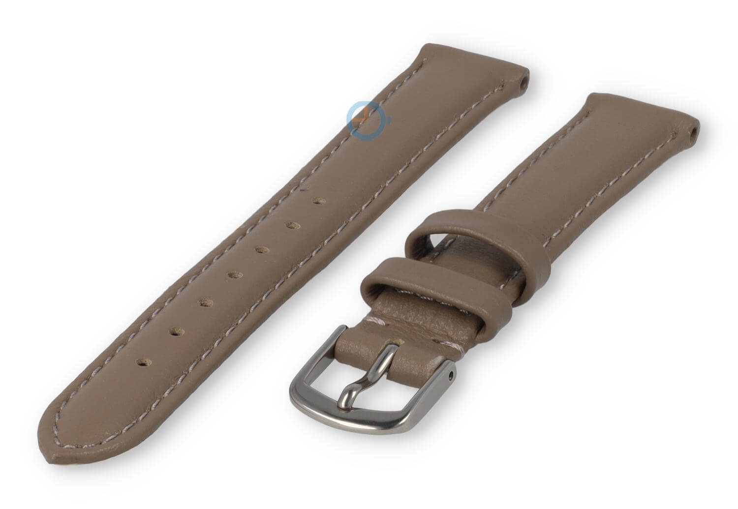 14mm horlogeband glad leer - taupe