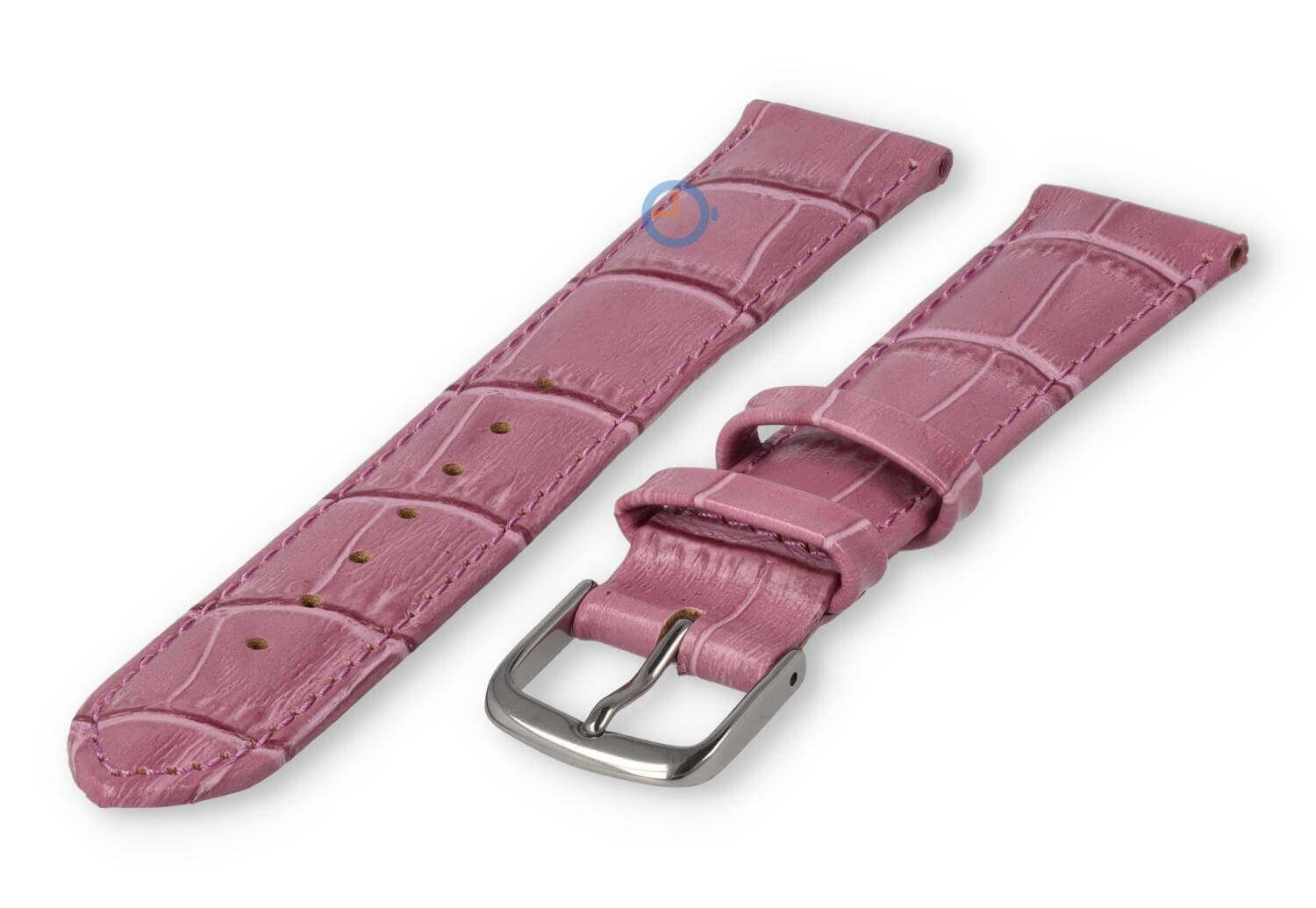Crocoprint horlogeband leer - 18mm - blackberry