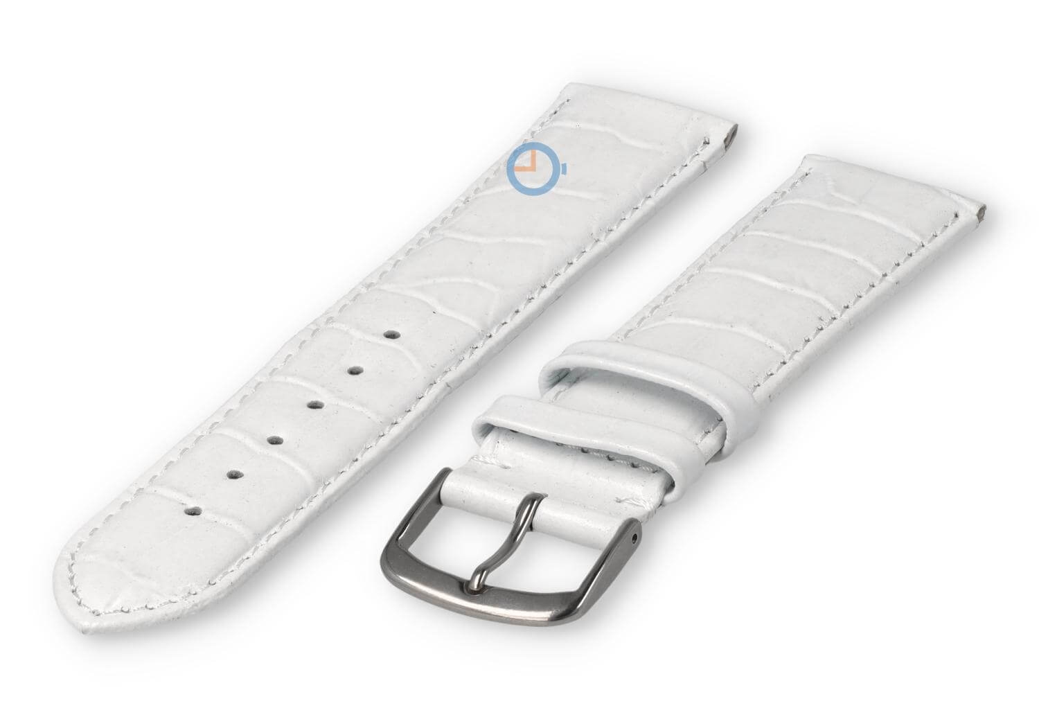 Extra lange horlogeband croco - 20mm - wit