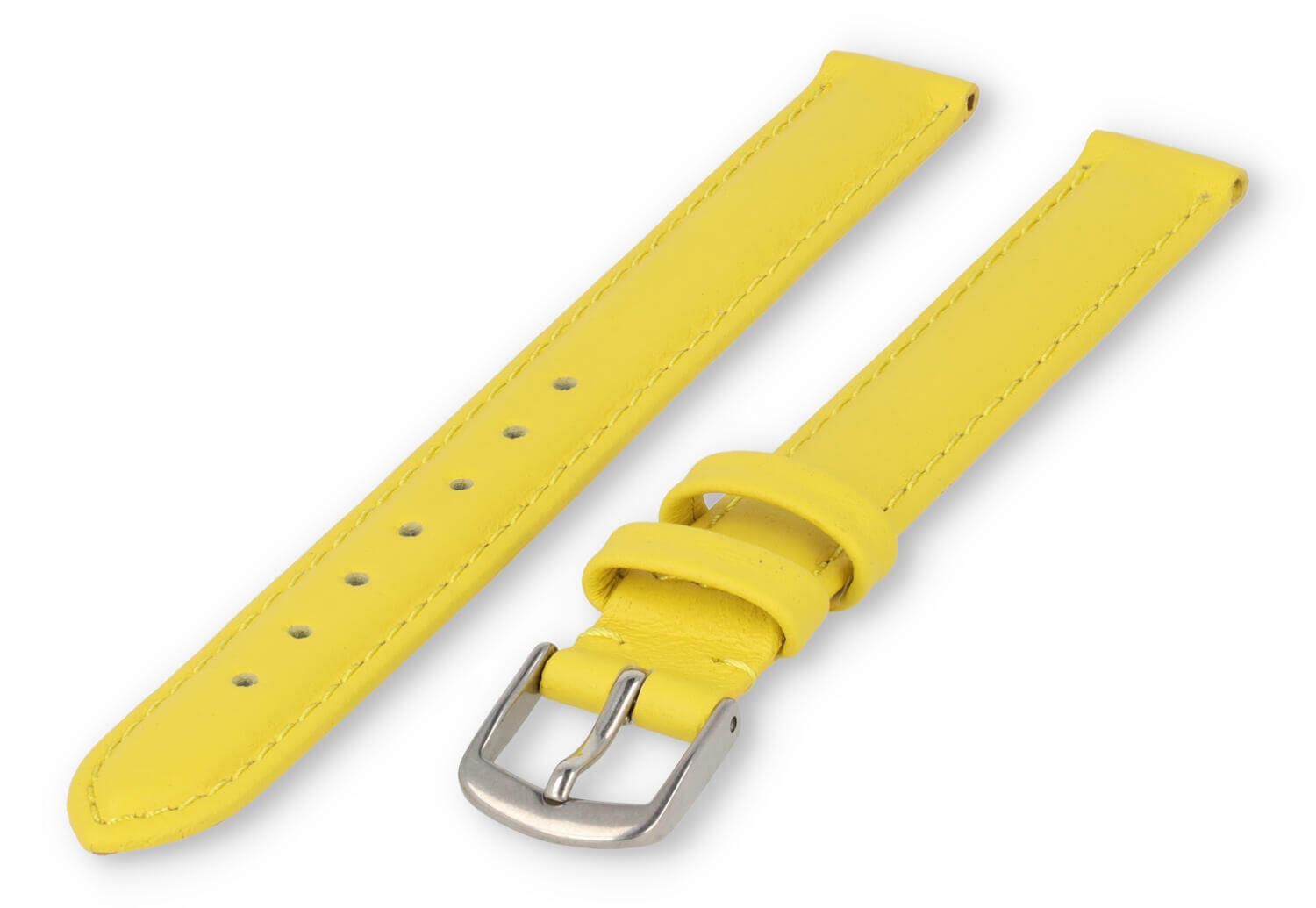 XL horlogeband glad leer - 12mm - geel