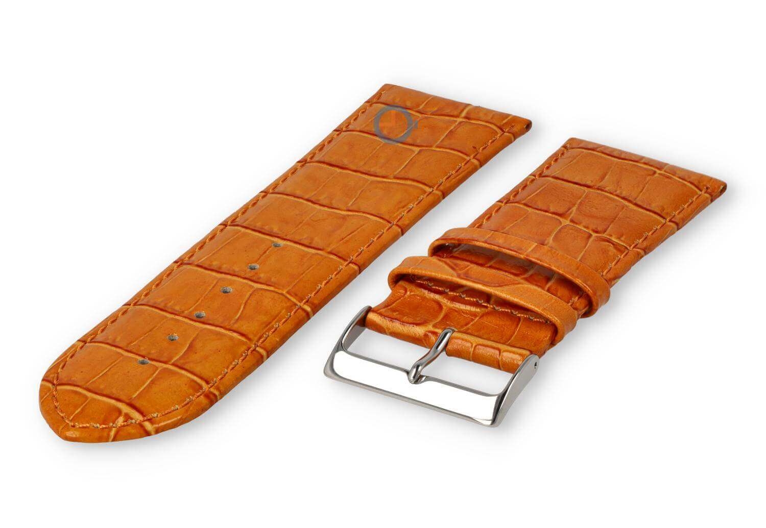 Luxe croco horlogeband - 30mm - oranje
