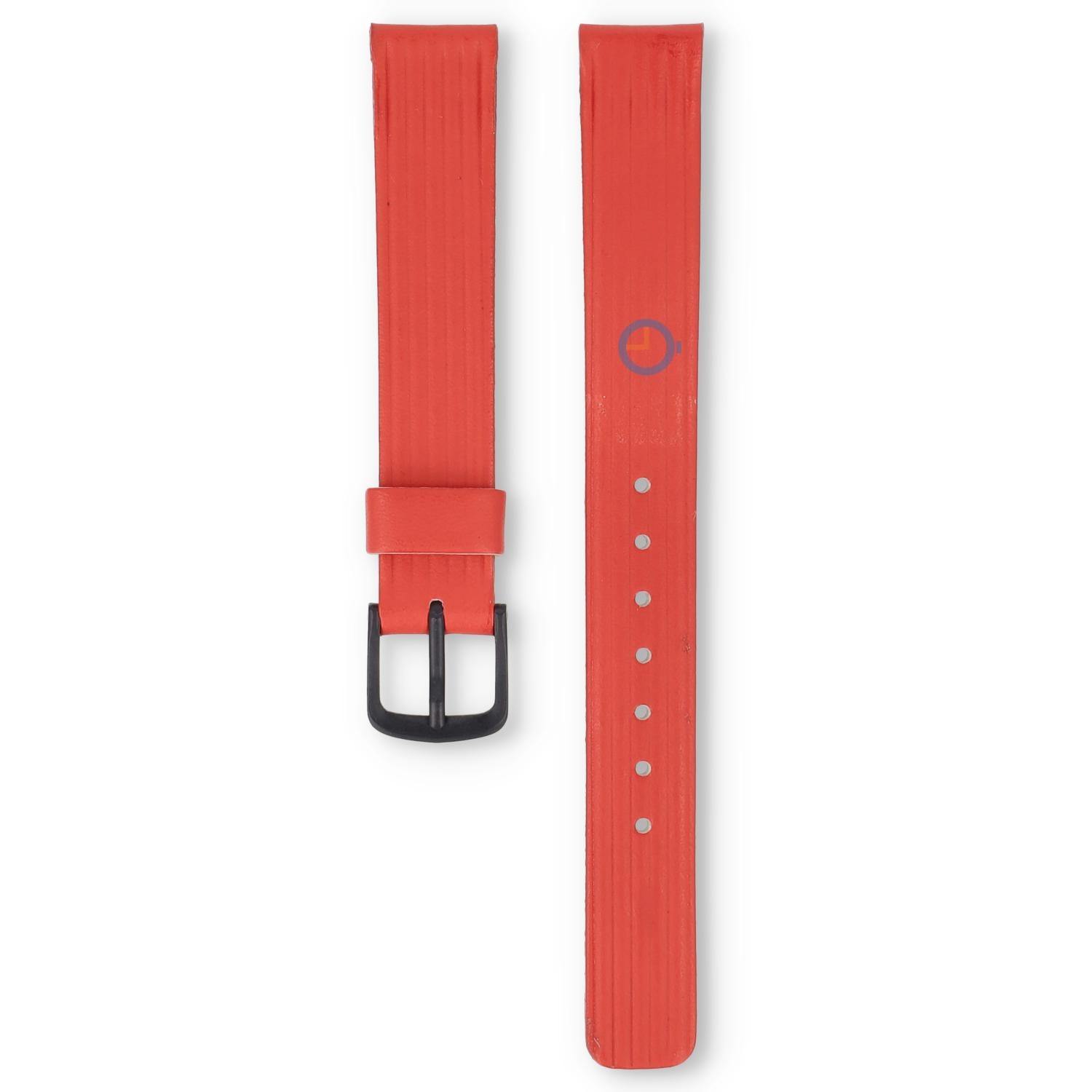 Universele 13mm rood leren horlogeband - Pulsar