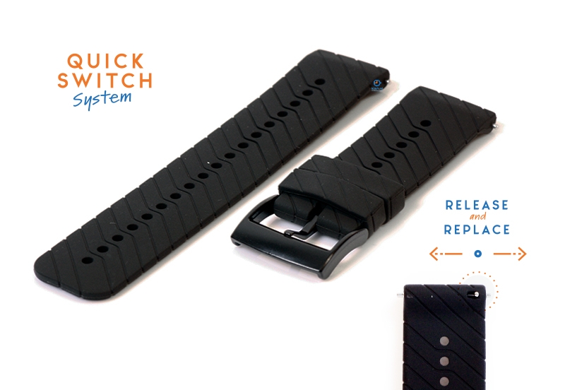 Coros Nomad horlogeband zwart - 24mm