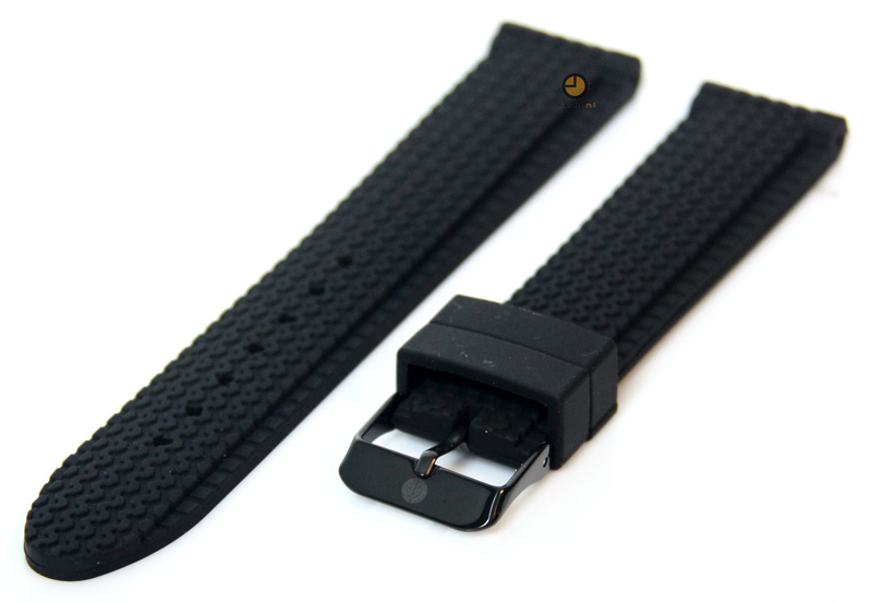 Siliconen horlogeband 18mm zwart