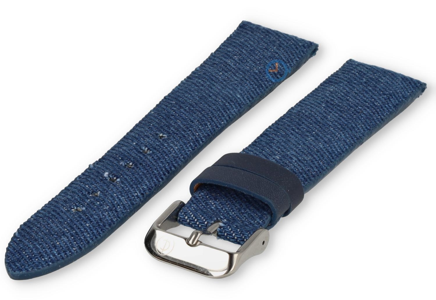 22mm jeans horlogebandje - blue