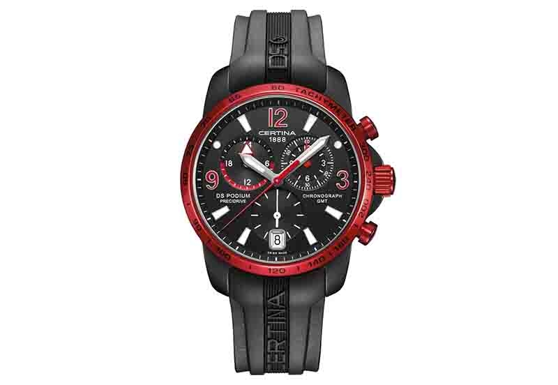 Certina bandje C0016399705702A zwart rubber