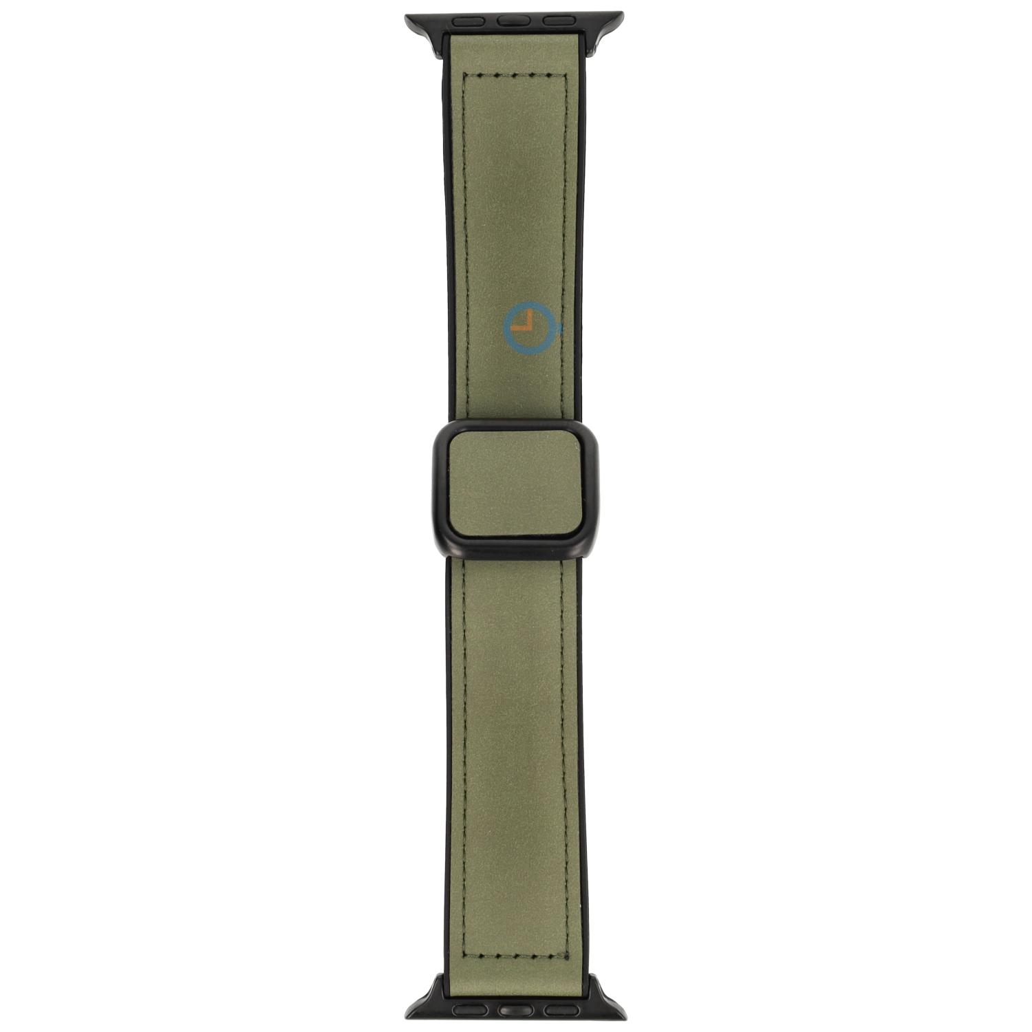 Luxe leren band Apple 45mm - Army