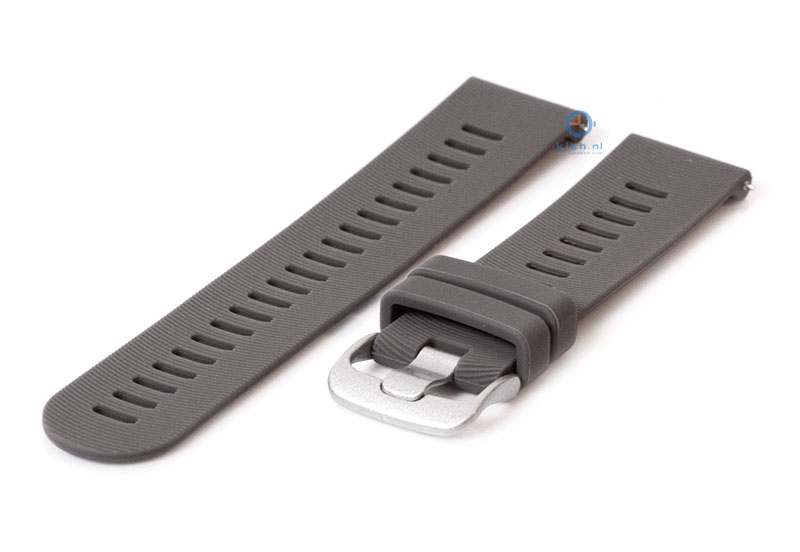 Horlogeband 20mm siliconen grijs