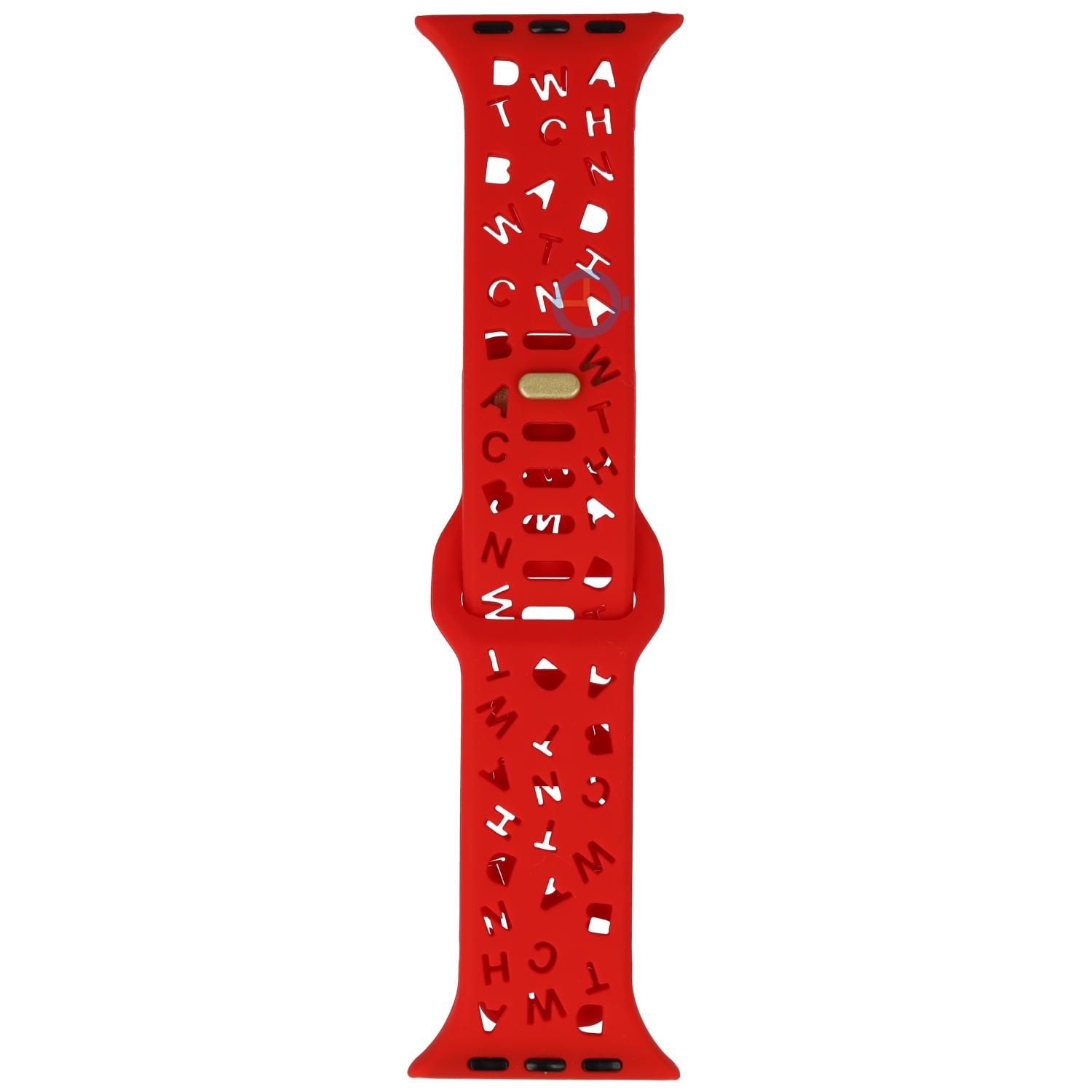 Letter siliconen bandje - Apple Watch 41mm - Rood